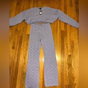 Pretty Little Thing Knitted Purple Cropped set (medium)